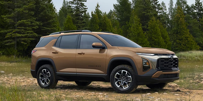 Chevrolet Equinox compact SUV in multiple colors, highlighting its stylish appearance and compact size.