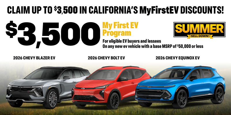 Claim up to $3,500 in California's MyFirst EV Discounts!