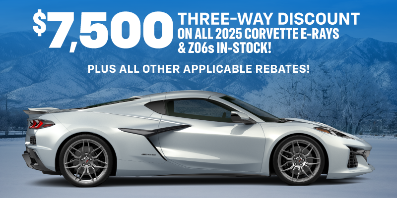Three-Way Discount on All 2025 Corvette E-Rays & Z06s In-Stock