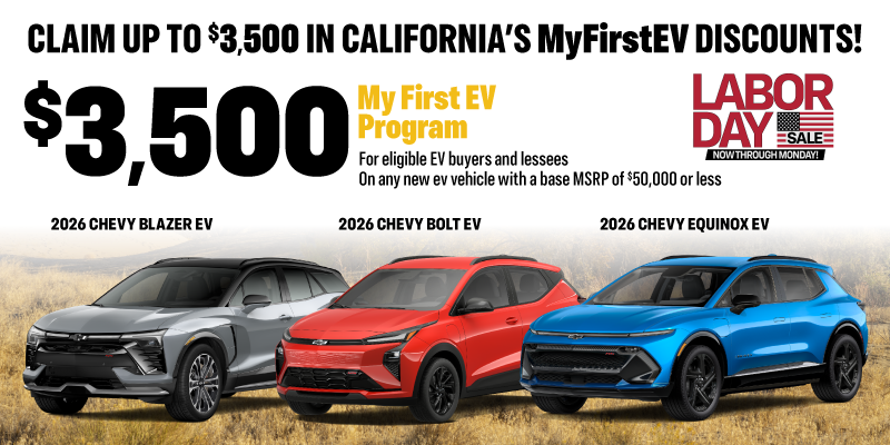 Claim up to $3,500 in California's MyFirst EV Discounts!