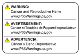 California Proposition 65 Warning